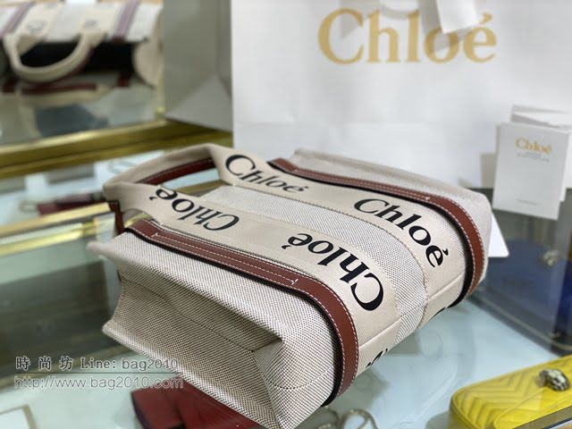 Chloe女包 克洛伊經典Woody Tote小號手袋 Chloe帆布托特包購物袋  jjh1250